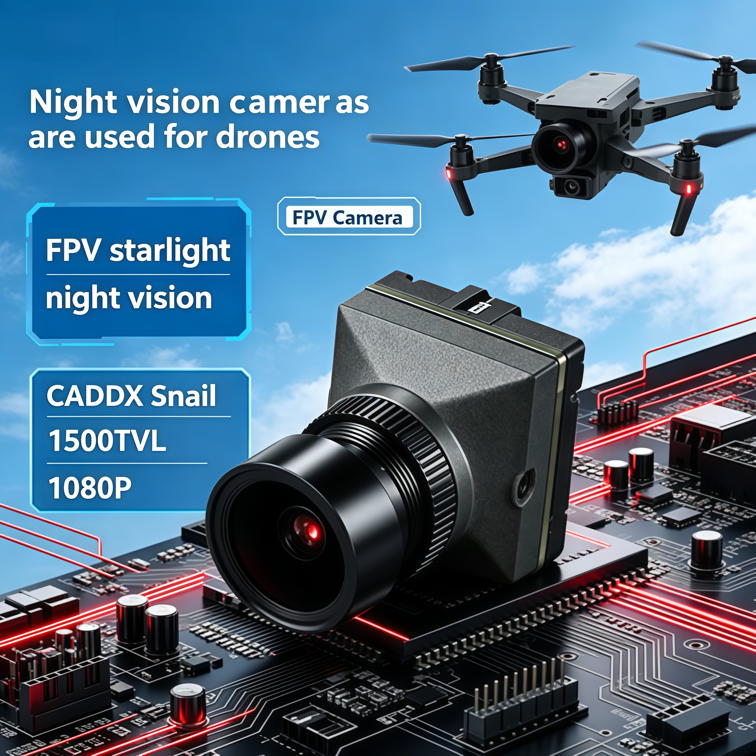 1500TVL HD CADDX Snail FPV Cam - Drone Camera Night Vision 评论和价格